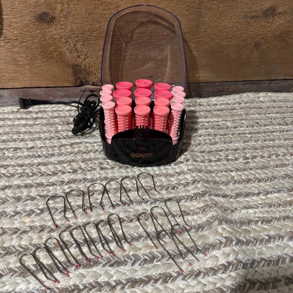 Conair Compact Hair Setter‎ Hot Rollers Pink Curlers Heated Styling Set HS83R